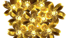 Ghirlanda solara cu 50 flori de cires LED interior-exterior LY