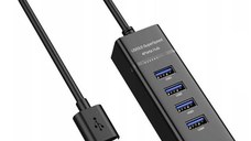 Hub cu 4 Porturi USB 3.0 de 5 Gbps LED Indicator Compact Q 303