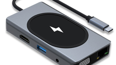 Hub cu 9 porturi diferite Q HU666 si incarcare wireless