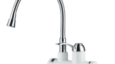 Incalzitor de apa instant BeSmart RX-015/1 cu pipa flexibila si display, montaj pe perete, alb