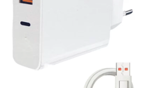 Incarcator de priza 120W inclus cablu 6A USB la USB C transfer date si incarcare
