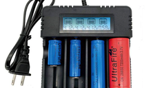 Incarcator HD-8992A cu DISPLAY 4 Acumulatori 4.2V Li-Ion 18650/26650 cu 4 Porturi la priza 220v