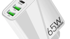 Incarcator priza 65W cu 3 porturi USB 2 porturi PD/Type C incarcare rapida