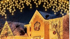 Instalatie 30 metri ALB CALD 1200 LED tip turturi franjuri