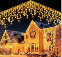 Instalatie 30 metri ALB CALD 1200 LED tip turturi franjuri - 1