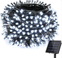 Instalatie Craciun Solara ALB RECE 500 Led 50 metri 7 jocuri lumini si telecomanda - 1