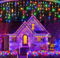 Instalatie de Craciun 1500 17 tip FRANJURI de 12 metri 300 LED MULTICOLOR - 1