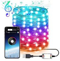 Instalatie decorativa RGB Cu Control Bluetooth Prin Aplicatie 5 metri Luminozitate Reglabila USB Multicolor - 1