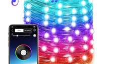 Instalatie decorativa RGB Cu Control Bluetooth Prin Aplicatie 5 metri Luminozitate Reglabila USB Multicolor