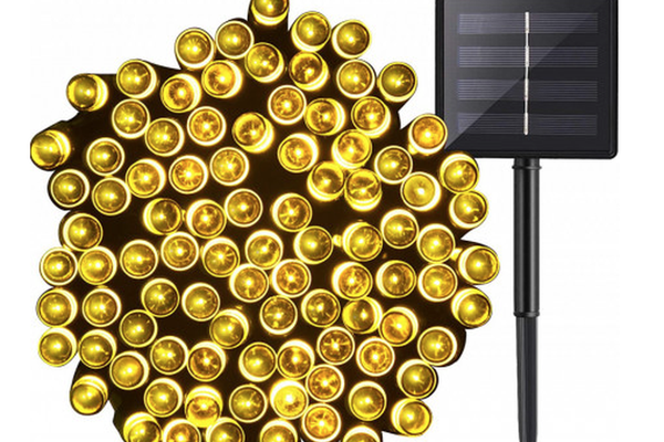 Instalatie solara 1500 16 ALB CALD cu 320 led lungime 12 metri telecomanda