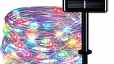 Instalatie solara 30 metri cu 300 LED fir CUPRU telecomanda MULTICOLOR 1500 21