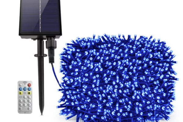 Instalatie solara decorativa 600 LED lungime 60 metri 1500 15 ALBASTRA
