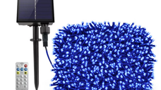 Instalatie solara decorativa 600 LED lungime 60 metri 1500 15 ALBASTRA