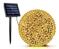 Instalatie solara decorativa lungime 30 metri cu 300 LED ALB CALD - 1