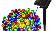 Instalatie Solara MULTICOLOR 1500 - 10 Metri cu 100 LED-uri pentru Decoratiuni