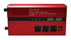 Invertor cu Display Dublu 5000W 12-220V Port-uri USB Priza ROSU