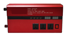 Invertor cu Display Dublu 5000W 12-220V Port-uri USB Priza ROSU