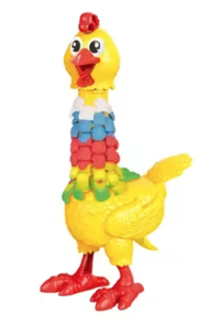 Jucarie interactiva cu plastilina Puiul amuzant cu pene colorate - 1