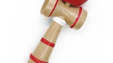 Jucarie Kendama Joc de indemanare din lemn antistres cu dungi rosii