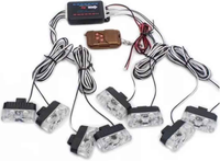 Kit 8 lumini stroboscop 7 functii 12V Galben - 1