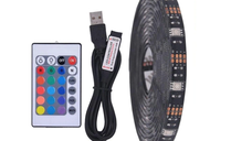 Kit banda LED RGB pentru TV lungime 3 m telecomanda inclusa