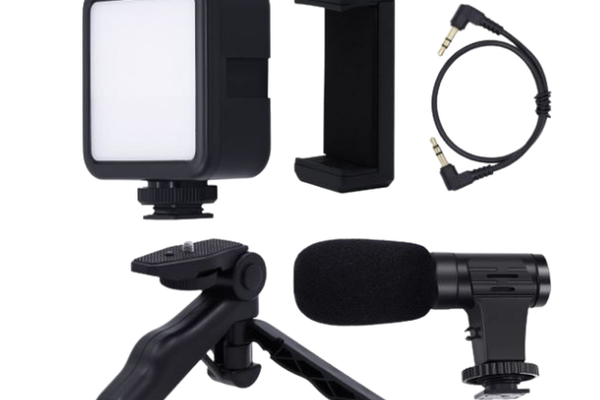 Kit de vlogging cu trepied LED video și suport pentru telefon Q ZJ09
