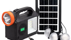 Kit solar de iluminare GD Times GD-102, 3 becuri, boxa BT, radio, 80W XL
