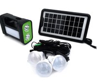 Kit solar GD-17 cu lampa multifunctionala panou solar si 3 Becuri - 1