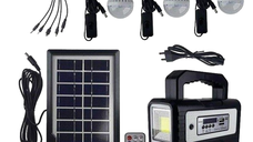 Kit solar GD-8028 Proiector Radio cu panou solar si 3 Becuri
