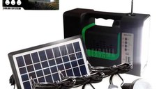 Kit solar GD-Lite 10 dotat cu dispozitive USB cu 3 becuri LED + Acumulator de mare capacitate + RADIO