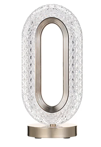 Lampa ambientala cristal LED forma ovala portabila 3 moduri de iluminare - 1