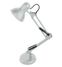 Lampa de birou cu suport culoare alba 220V soclu E27 - 1