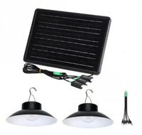 Lampa impermeabila pentru exterior CC9015 cu 2 becuri tip aplice si panou solar - 1