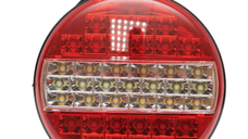 Lampa pozitie stop frana semnalizare si marsarier rotunda LED 12V/24V Remorca Camion Varianta completa