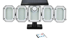 Lampa solara Andowl Q TY300 cu 5 casete 300 LED pentru exterior