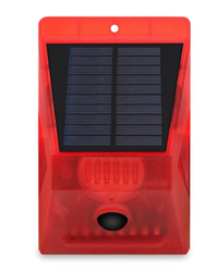 Lampa solara cu alarma pentru protectie cu senzor de miscare telecomanda rosie - 1