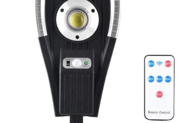 Lampa solara cu senzor de miscare pentru exterior de 100W si telecomanda XBJ100W