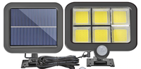 Lampa solara de perete Sl F120 6 x COB LED putere 25W 5000K cu panou solar senzor miscare Neagra - 1