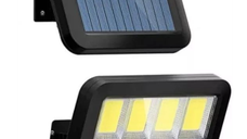 Lampa solara LED 120COB F120 senzor de miscare cu 8 casete