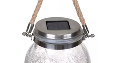 Lampa Solara LED tip borcan Q TL60 lumina colorata si maner