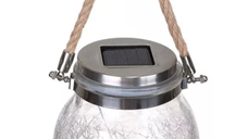 Lampa Solara LED tip borcan Q TL60 lumina colorata si maner