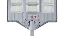 Lampa solara stradala cu telecomanda JG 706 cu 6 casete 108 LED 6000K senzor de miscare 150W
