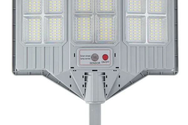 Lampa solara stradala cu telecomanda JG 712 cu 12 casete 108 LED 6000K senzor de miscare 200W