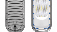 Lampa stradala LED KTZ-50W, 50 W, pentru exterior, carcasa gri, fara suport