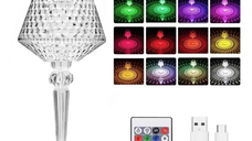 Lampa tip veioza mod tactil de schimbare a culorii control prin telecomanda 16 culori