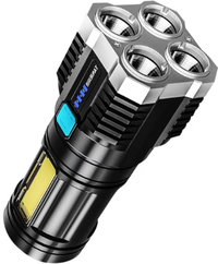 Lanterna cu 4 LED-uri reincarcabila prin USB super-luminoasa raza actiune 300m - 1