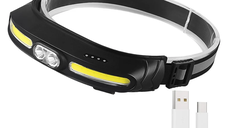 Lanterna de cap 5 moduri de functionare CH500 lumina alba si rosie incarcare USB 400lm