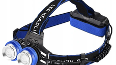 Lanterna de cap cu 2 Led-uri si 4 moduri de iluminare