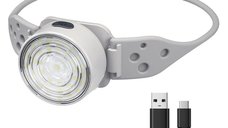 Lanterna de cap cu banda din Silicon Ajustabila cu Lumina Alba si Rosie