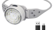 Lanterna de cap cu banda din Silicon Ajustabila cu Lumina Alba si Rosie